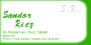 sandor ricz business card